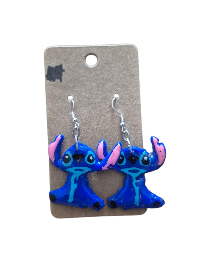 Polymer clay stitch earrings